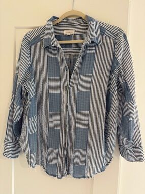 Lou & Grey Blue and White Striped Shirt